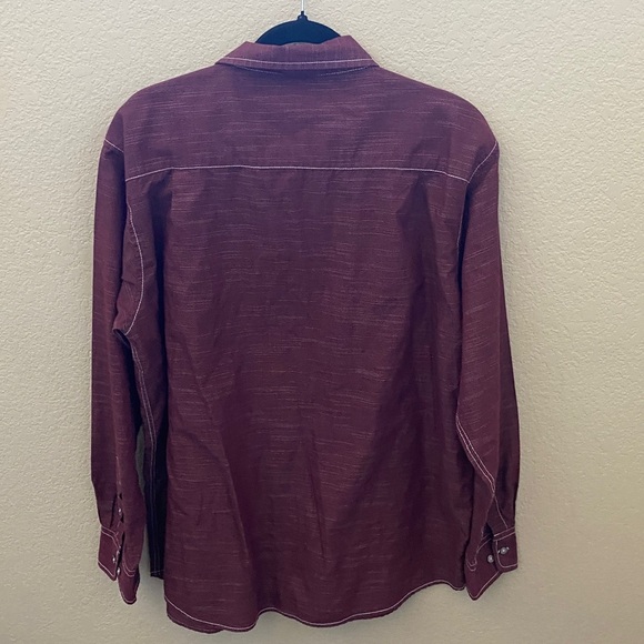 Beverly Hills Polo Club Maroon Casual Button-Down Shirt. Size L. - Picture 4 of 12